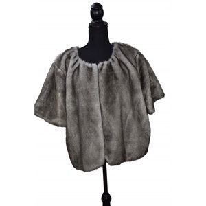 Vera Wang Grey Faux Fur Jacket - XL